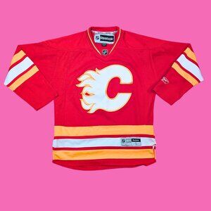 Calgary Flames Vintage Hockey Jersey Reebook Size Small